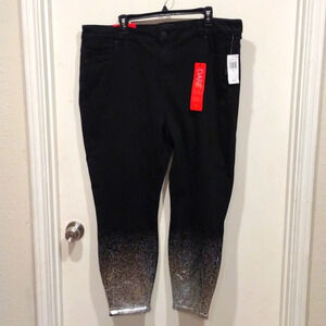 NWT Celebrity Pink Black Rinse High Rise Ankle Skinny Jeans Sz 22-Silver Ombre